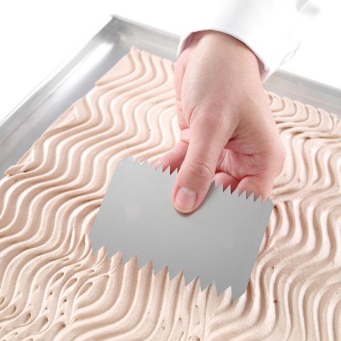 Skrobka cukiernicza prostokątna ząbkowana GRZEBIEŃ - ZESTAW 6szt. - HENDI 554173