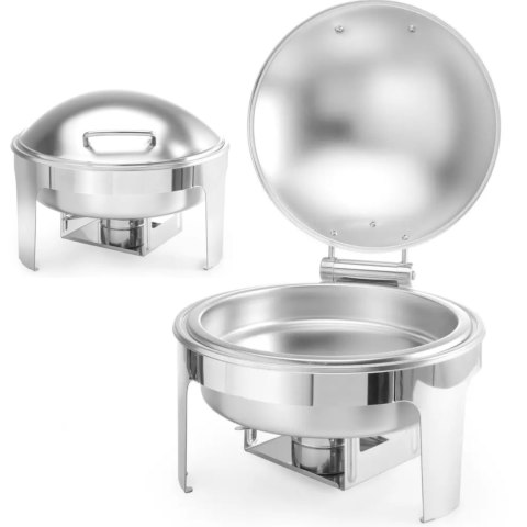 Podgrzewacz do potraw na pastę świeczki stal satynowana OKRĄGŁY