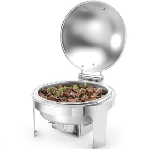 Podgrzewacz do potraw na pastę świeczki stal satynowana OKRĄGŁY