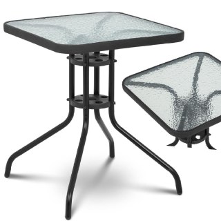 Stolik balkonowy kawowy ogrodowy szklany kwadratowy 60x60 cm