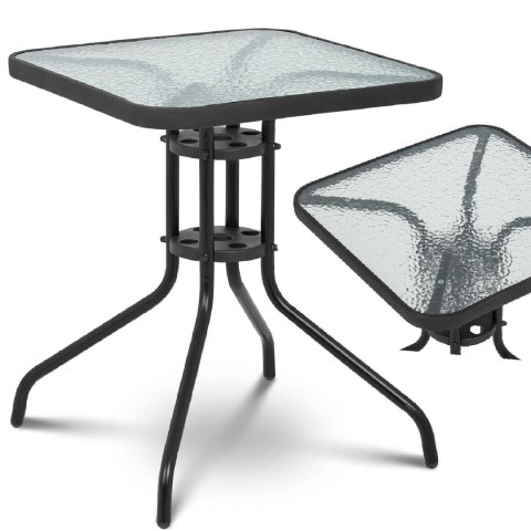 Stolik balkonowy kawowy ogrodowy szklany kwadratowy 60x60 cm