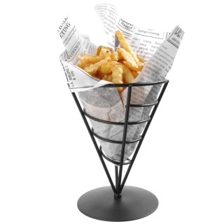 Stojak uchwyt do serwowania przekąsek frytek na 1 torebkę śr. 115x172 mm - Hendi 630938
