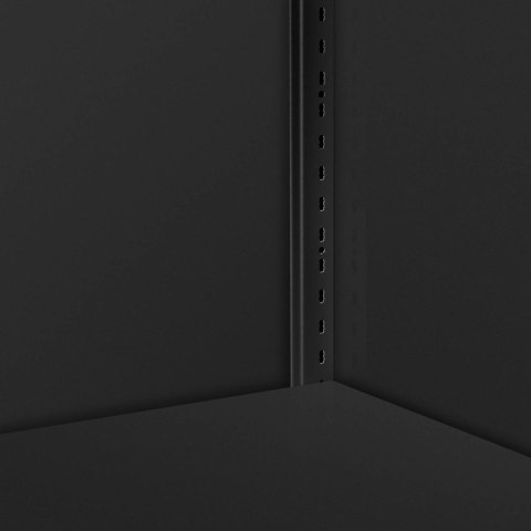 Szafa biurowa metalowa na dokumenty 4 półki z drzwiami uchylnymi wys. 180 cm ANTRACYTOWA