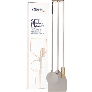 Zestaw akcesoriów narzędzi do pizzy 2 łopaty szczotka wieszak 4 el.