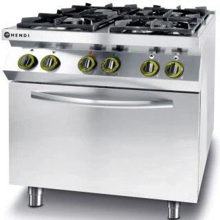 Kuchnia gazowa 4 palniki z elektrycznym piekarnikiem konwekcyjnym GN1/1 Kitchen Line - Hendi 225882