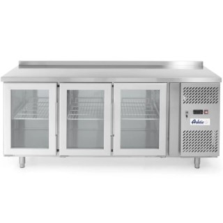 Stół chłodniczy 3-drzwiowy przeszklony z blatem roboczym 180cm - Hendi 233436