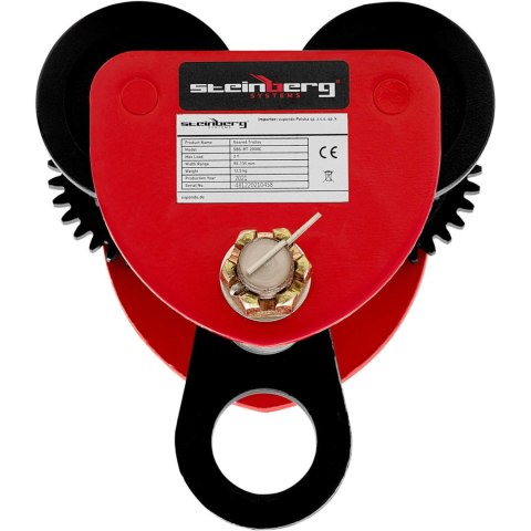 Wózek suwnicowy belkowy ręczny podwieszany z łańcuchem 90-135 mm 2000 kg