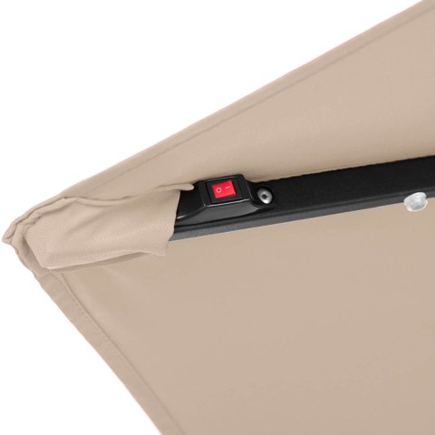 Parasol ogrodowy na wysięgniku okrągły uchylny z oświetleniem LED śr. 300 cm kremowy