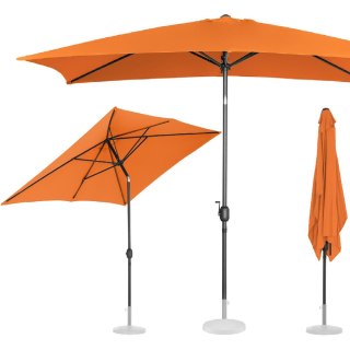 Parasol ogrodowy prostokątny uchylny z korbką 200 x 300 cm pomarańczowy