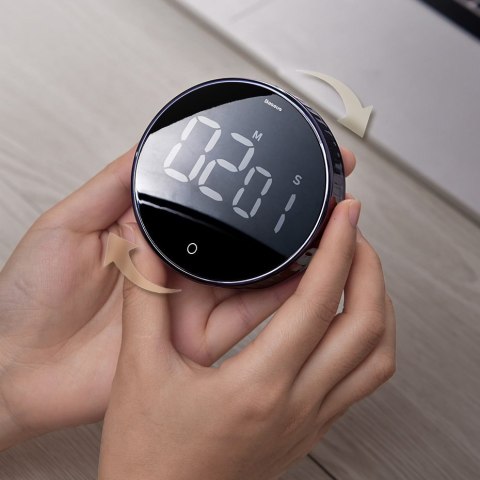 Obrotowy minutnik czasomierz elektroniczny timer czarny