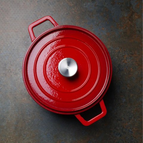 Garnek żeliwny emaliowany 3.7 l czerwony - Hendi 626832