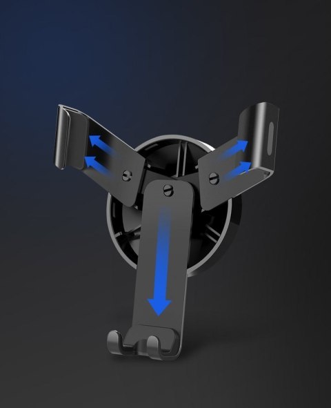 Samochodowy uchwyt grawitacyjny na nawiew kratkę wentylacyjną szary