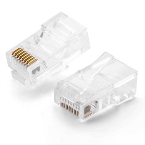 Wtyczka końcówka skrętki RJ45 8P8C UTP Cat. 5 5e przezroczysty 100szt.