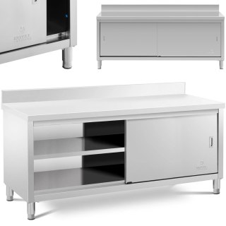 Stół blat roboczy przyścienny z szafką i rantem drzwi suwane 200 x 70 cm