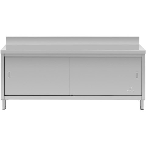 Stół blat roboczy przyścienny z szafką i rantem drzwi suwane 200 x 70 cm