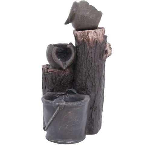 Fontanna kaskada ogrodowa solarna z oświetleniem LED 2 naczynia z wiadrem 3 W