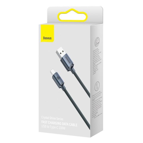 Kabel przewód do szybkiego ładowania i transferu danych USB USB-C 100W 2m czarny