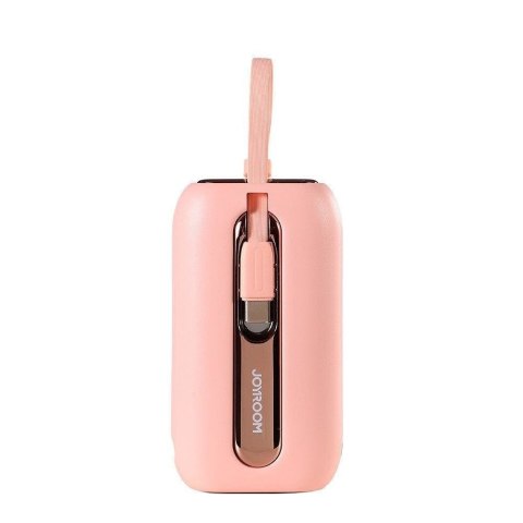 Powerbank 10000mAh Colorful Series 22.5W z kablami USB-C i Iphone Lightning różowy