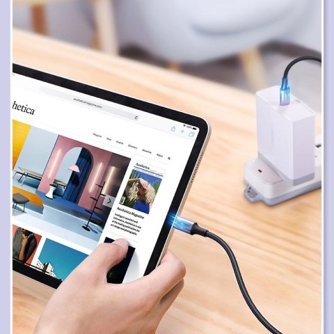 Kabel przewód USB-C - USB-C Power Delivery Quick Charge 1m - szary