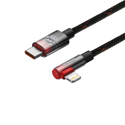Kabel przewód kątowy MVP 2 z bocznym wtykiem USB-C / iPhone Lightning 2m - czerwony