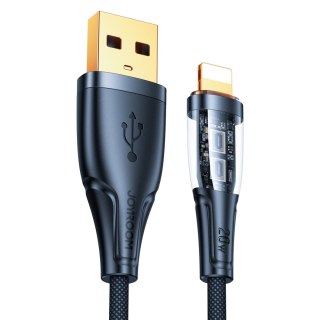 Kabel przewód z inteligentnym wyłącznikiem USB-A - iPhone Lightning 1.2m - czarny