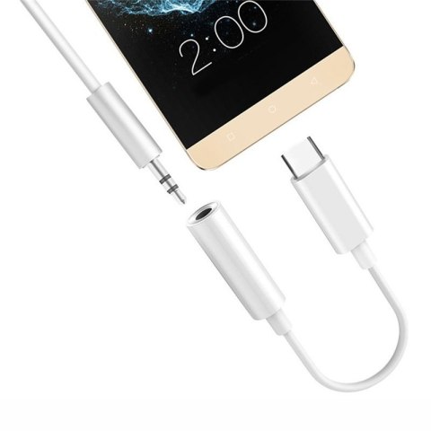 Adapter przejściówka z USB-C na gniazdo audio 3.5 mini jack czarny