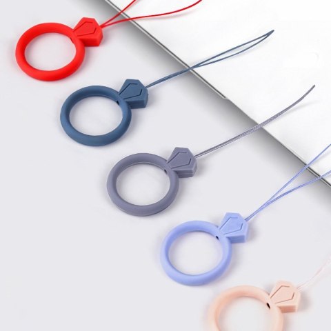 Silikonowa smycz do telefonu zawieszka diament ring na palec żółty