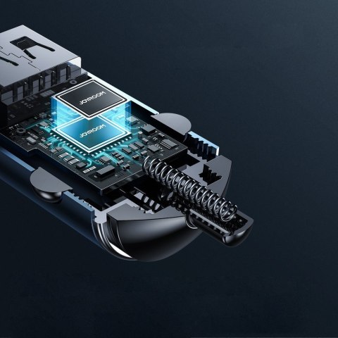 Szybka ładowarka samochodowa USB-C USB 45W 5A PD QC 3.0 AFC SCP szary