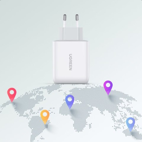 Szybka ładowarka sieciowa USB-C + USB 36 W Quick Charge 4.0 Power Delivery biały