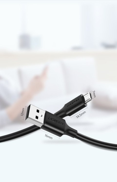 Kabel przewód USB - micro USB 2A 2m czarny