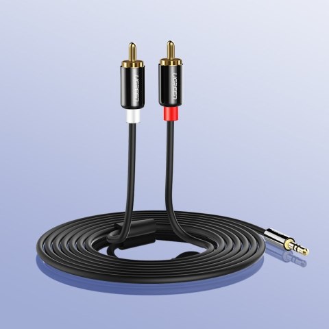Kabel przewód audio 3.5mm mini jack - 2RCA 3m czarny