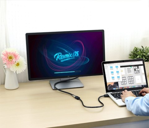 Przedłużacz do kabla przewodu HDMI 1.4v 4K 60Hz 30AWG 2m czarny