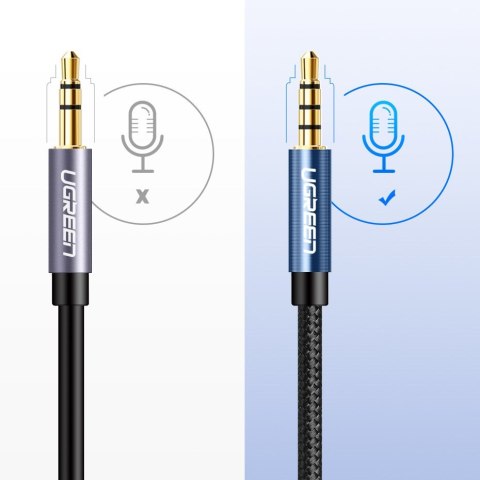 Przewód kabel przedłużacz do słuchawek AUX 3.5mm mini jack 1m srebrny