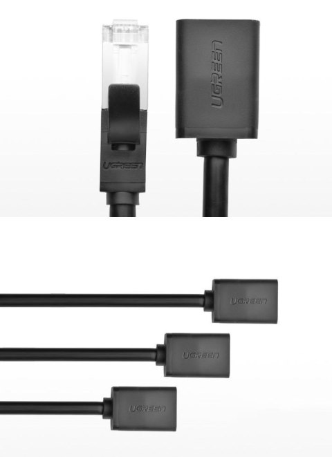 Przedłużacz do kabla skrętki FTP Ethernet RJ45 Cat 6 1000 Mbps 2m czarny