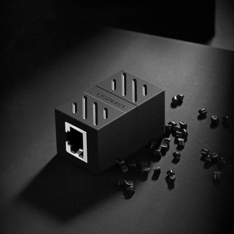 Złączka sieciowa łącznik kabli sieciowych Ethernet RJ45 10Gbps czarny