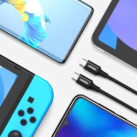 Kabel przewód USB-C 5A szybkie ładowanie PD QC 1m biały