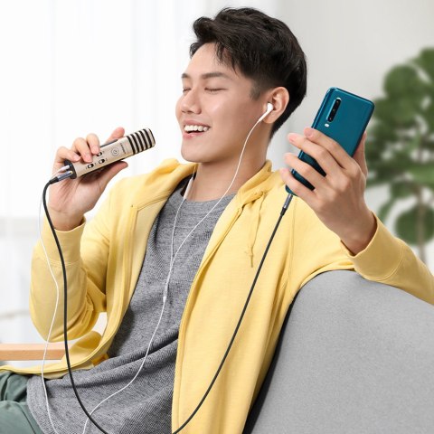 Kabel przewód audio AUX mini jack 3.5mm męski 3m czarny