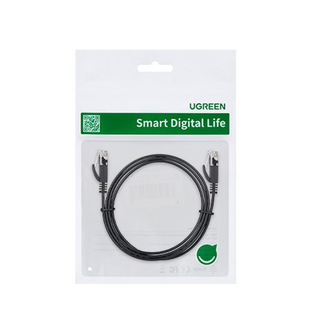 Płaski kabel sieciowy patchcord LAN RJ45 Ethernet Cat. 6 0.5m czarny