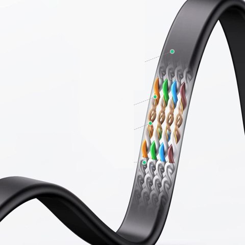 Płaski kabel sieciowy patchcord LAN RJ45 Ethernet Cat. 6 10m czarny