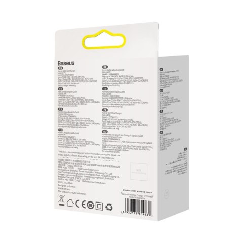 Szybka ładowarka sieciowa GaN3 do kabla USB-C 30W biały