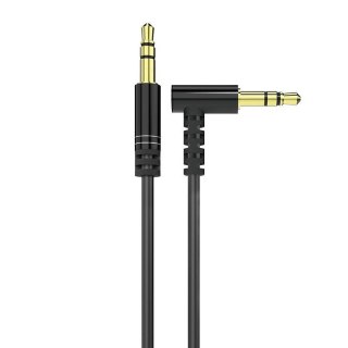 Kątowy kabel przewód audio AUX mini jack 3.5mm 1m czarny