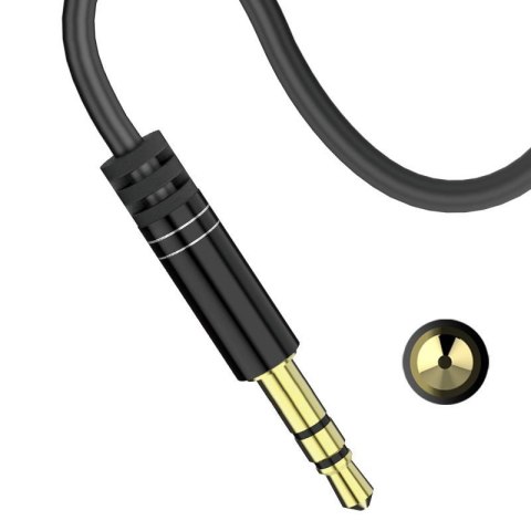 Kątowy kabel przewód audio AUX mini jack 3.5mm 1m czarny