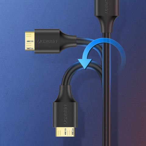 Kabel przewód do dysku USB-A 3.0 - Micro USB-B SuperSpeed 5Gb/s 1m czarny