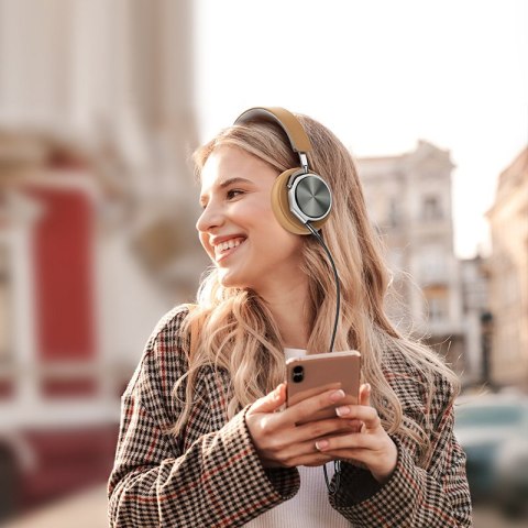 Wytrzymały kabel przewód audio AUX w oplocie wtyczka kątowa minijack 3.5 mm 1m niebieski