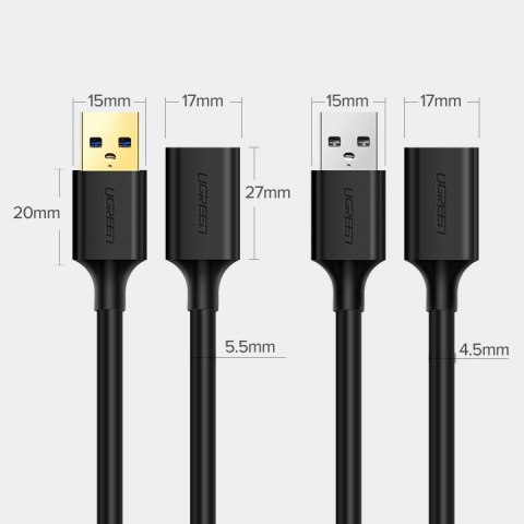 Przedłużacz kabla przewodu USB 3.0 1m czarny