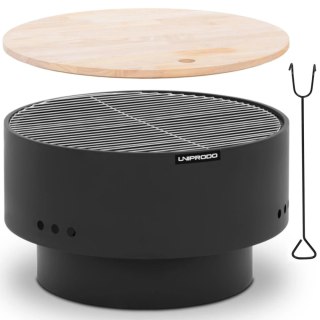 Palenisko ogrodowe grill stolik 3w1 metalowe 60 x 60 x 36 cm