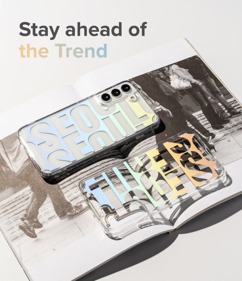 Pancerne etui pokrowiec z żelową ramką Galaxy S22+ Fusion Design Floral przezroczysty