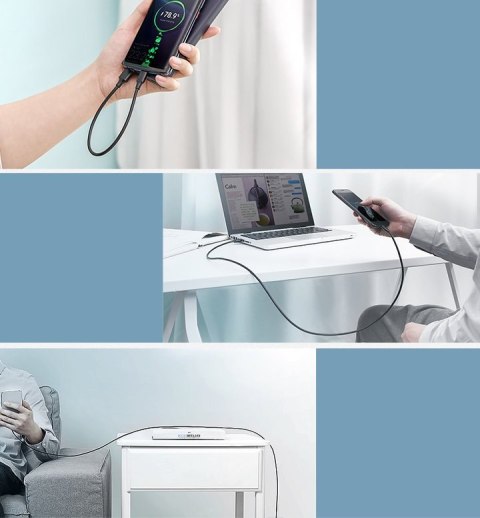 Wytrzymały kabel przewód USB - USB-C 480 Mbps 3A 1.5m czarny