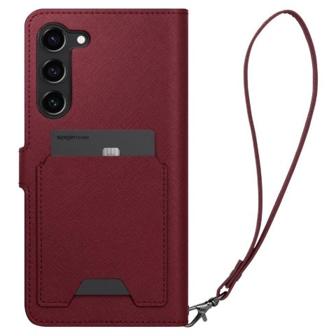 Etui z portfelem i kieszonka na kartę Galaxy S23+ Wallet S Plus burgundowe