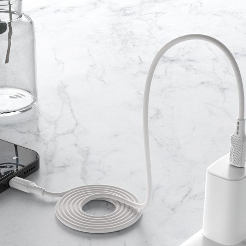 Kabel przewód USB-C do ładowania i transferu danych 100W PD 1m biały